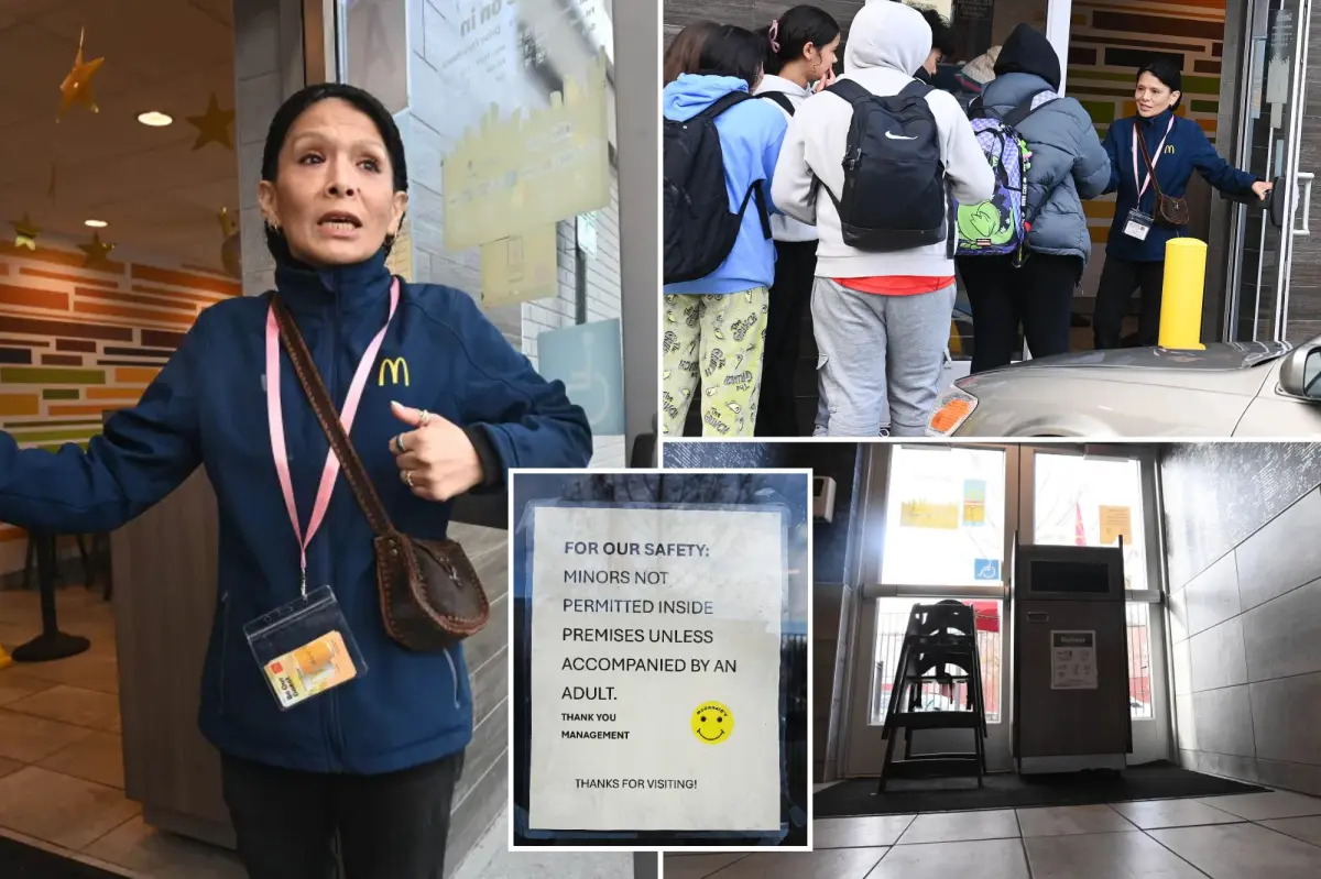 McDonald's in New York City employs a 'McBouncer' to prevent disruptive teens from entering.