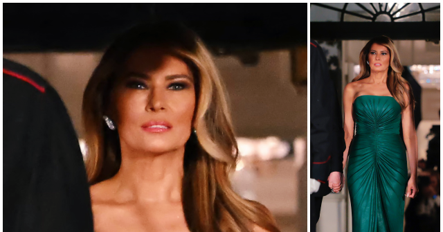 Melania Trump Commands Attention in Emerald Dress by Elie Saab During Dinner with Saudi Crown Prince