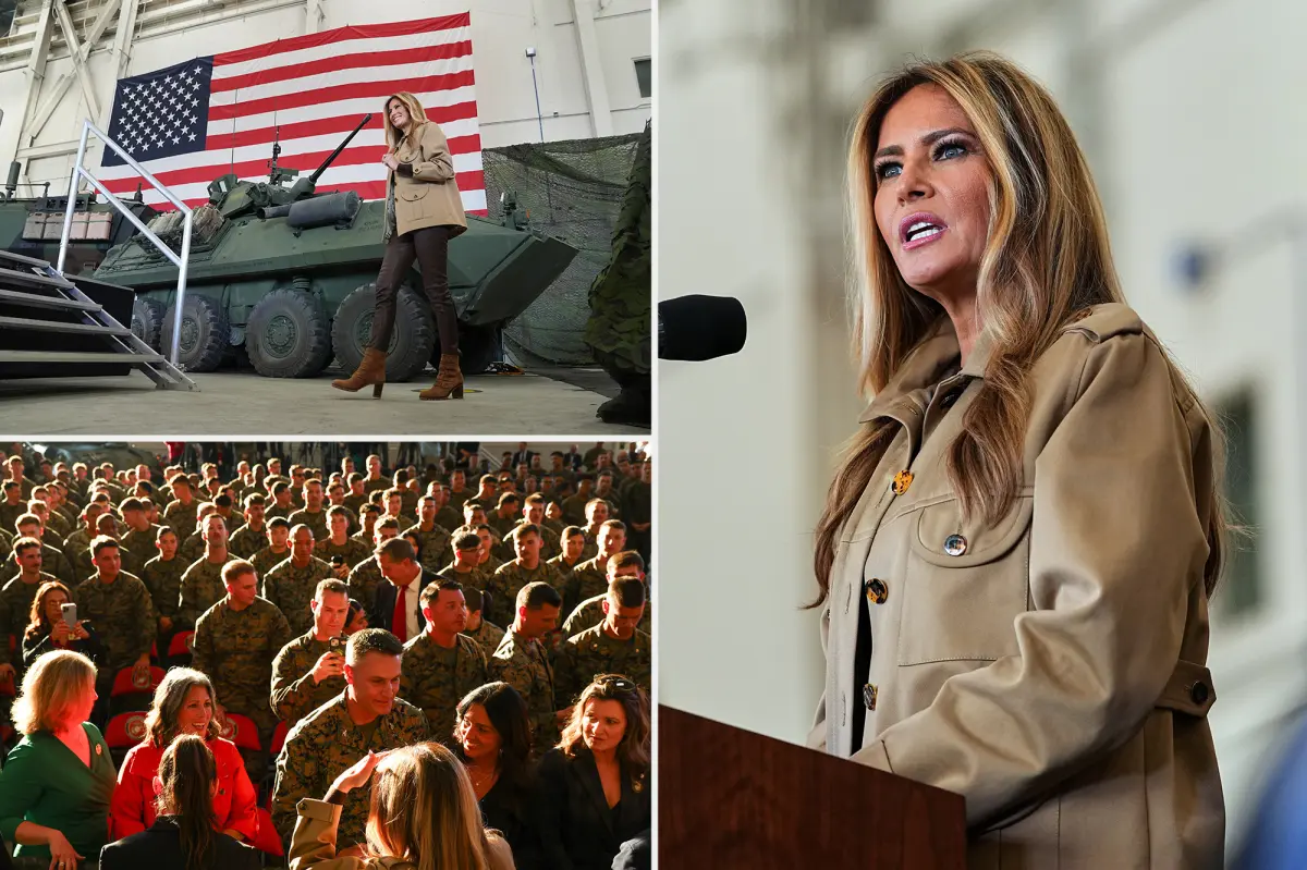 Melania Trump cautions that AI will significantly change warfare during her visit to a military base.