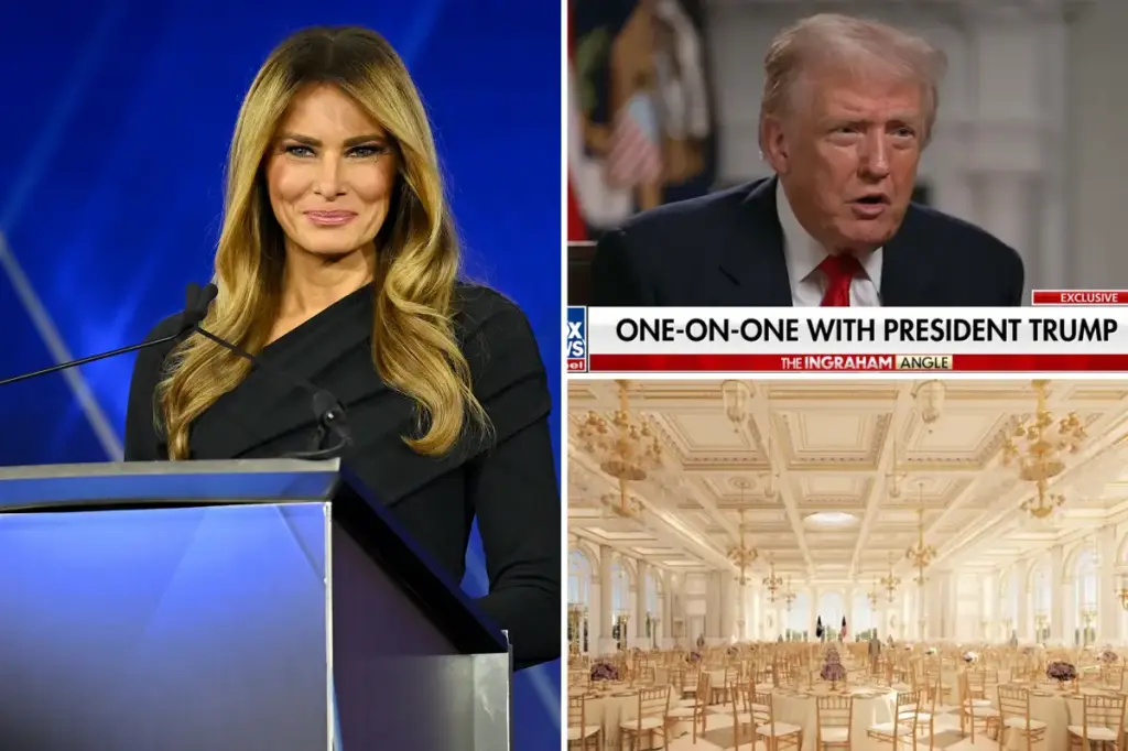 Melania is becoming fond of the grand ballroom, according to Trump.