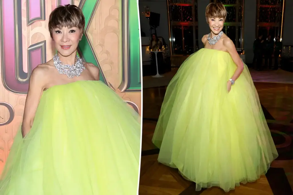 Michelle Yeoh dons a yellow 'cupcake' dress at the NY premiere of 'Wicked: For Good'