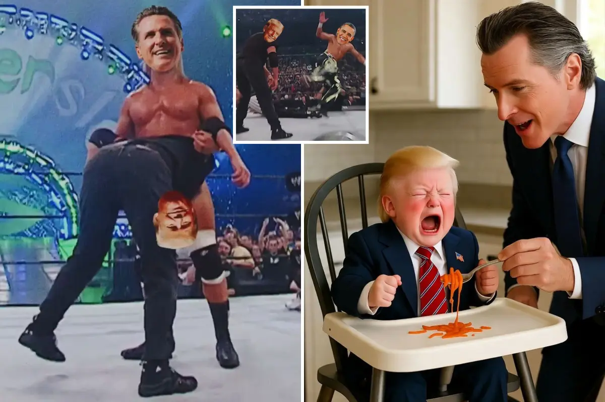 Newsom shares strange wrestling video of him defeating Trump while celebrating Democratic victories