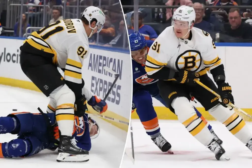 Nikita Zadorov jokes with Islanders fans following the Matthew Schaeffer incident