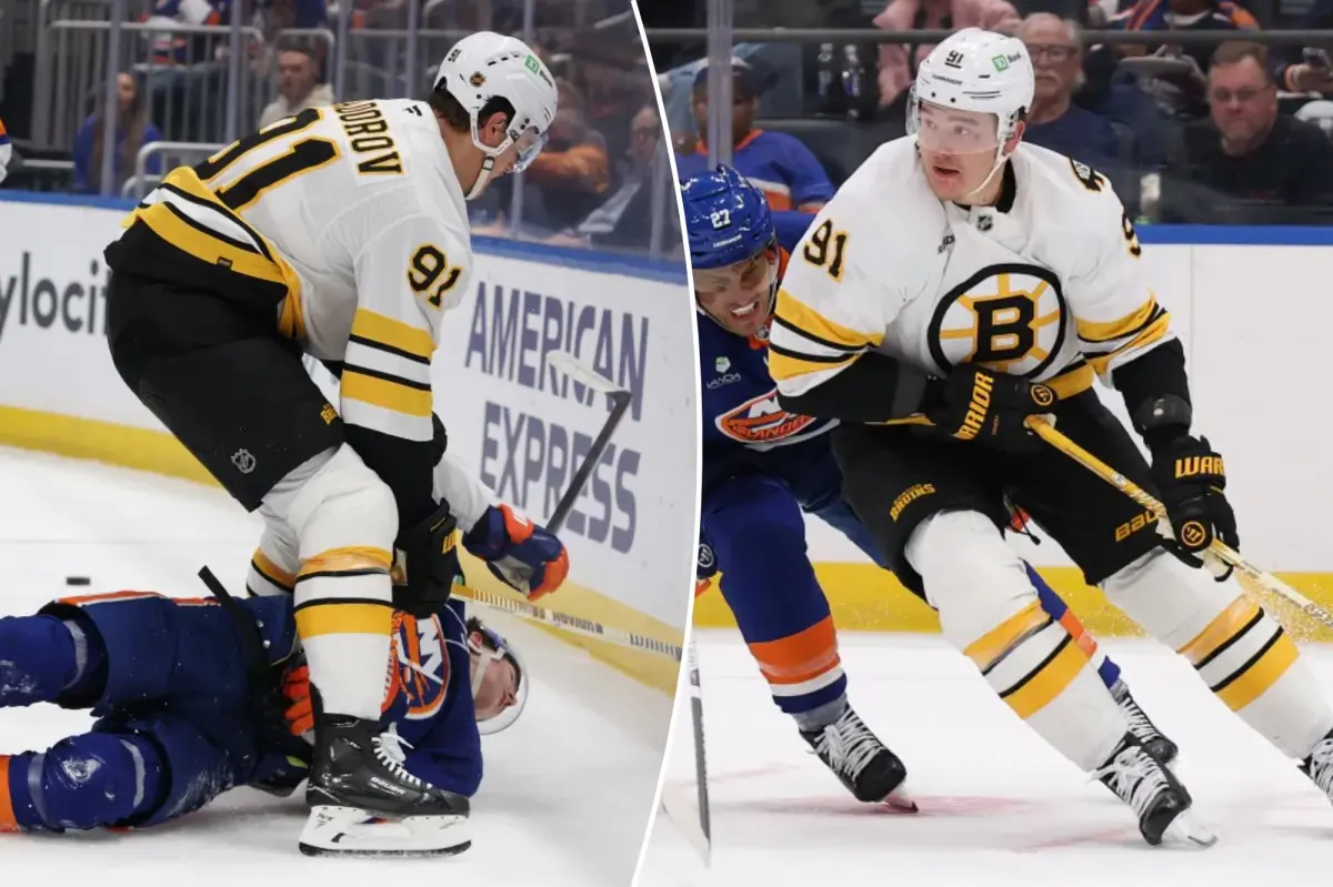 Nikita Zadorov jokes with Islanders fans following the Matthew Schaeffer incident