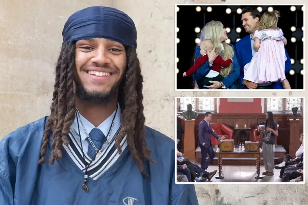 Oxford Union's new president, George Abaraonye, expresses regret to Charlie Kirk's family for remarks about assassination.