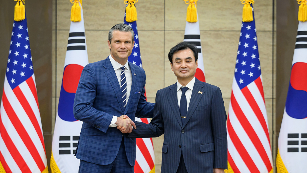 Pete Hegseth commends South Korea for increasing its defense spending.