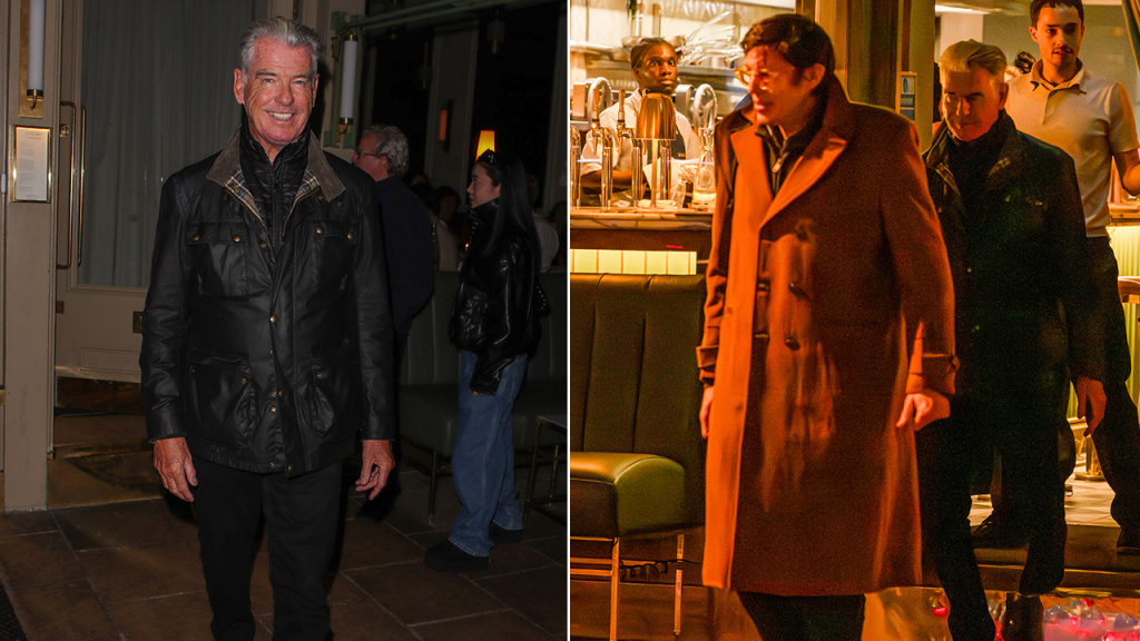 Pierce Brosnan seen on a rare outing with his son Christopher in London