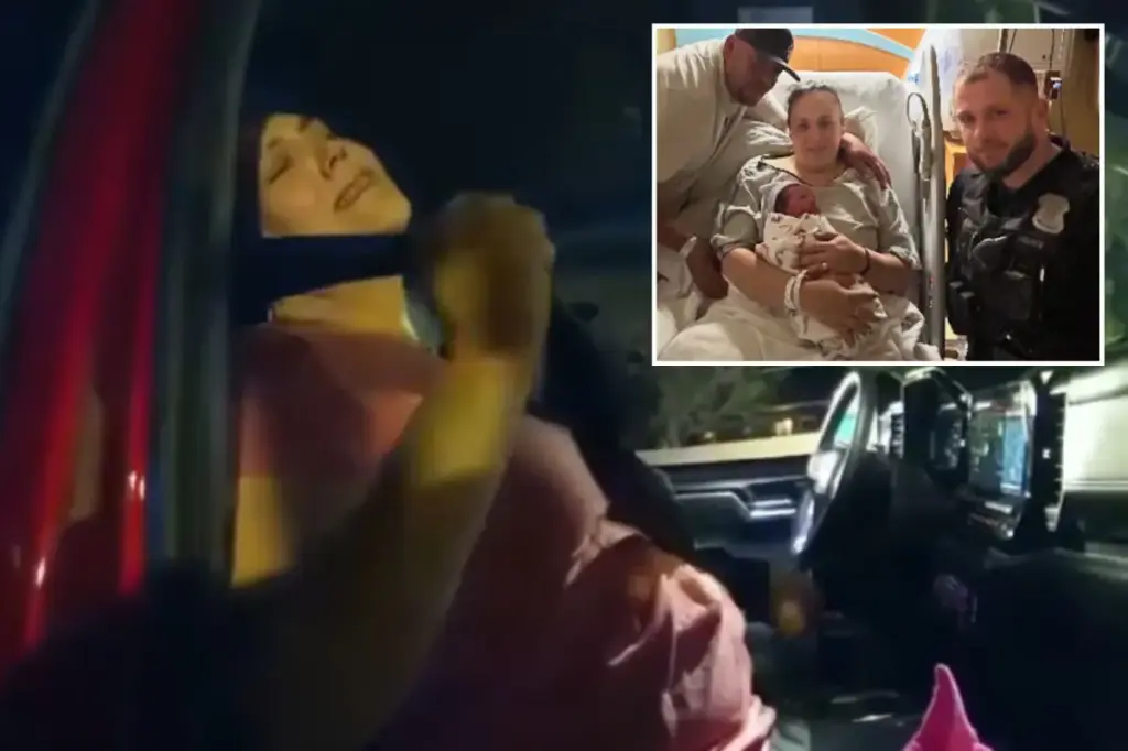 Police officer Mohamed Hachem helps deliver baby girl on the roadside during a traffic stop.