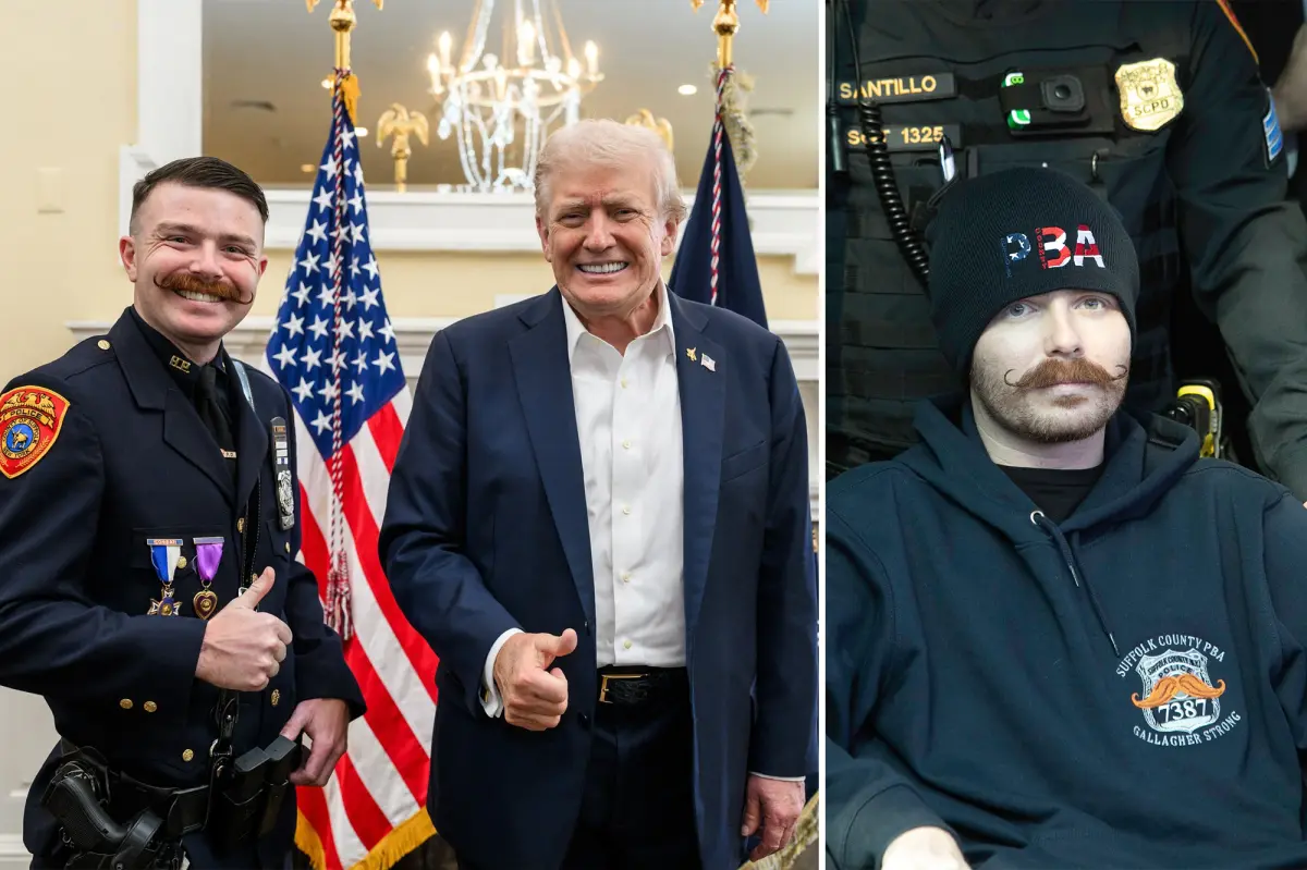 President Trump visits 'hero' Long Island officer seriously injured in car chase