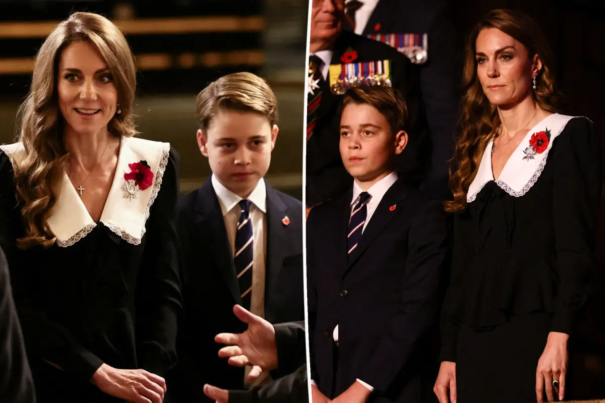 Prince George attends the Festival of Remembrance with his mother Kate Middleton
