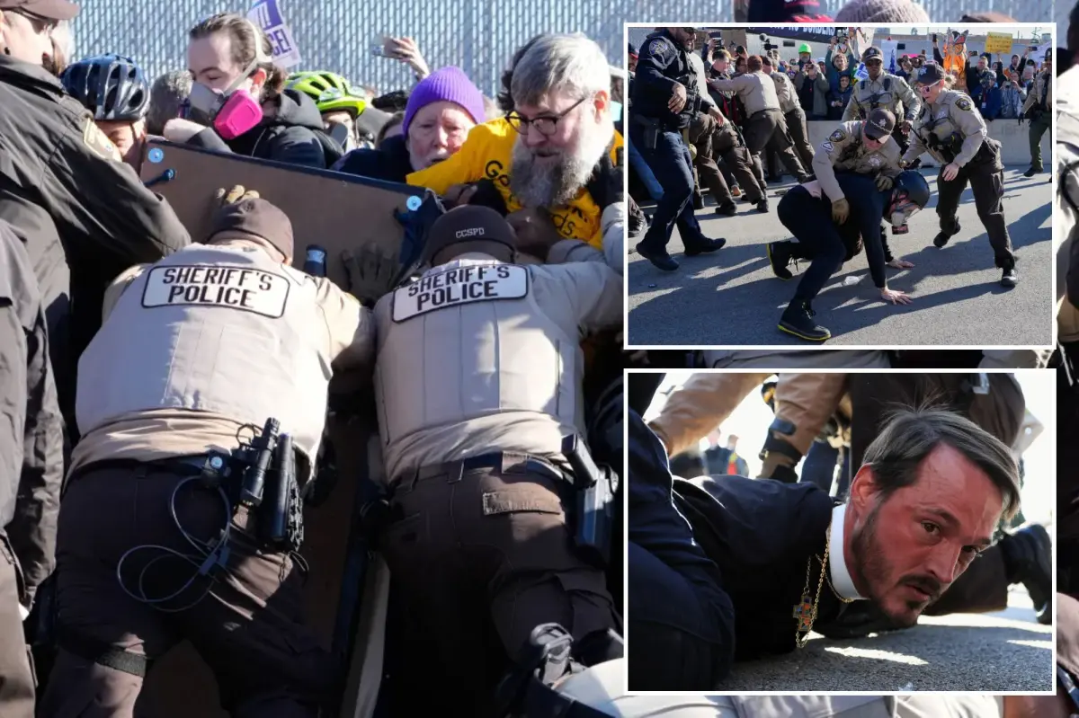 Protesters against ICE confront police outside immigration center in Chicago