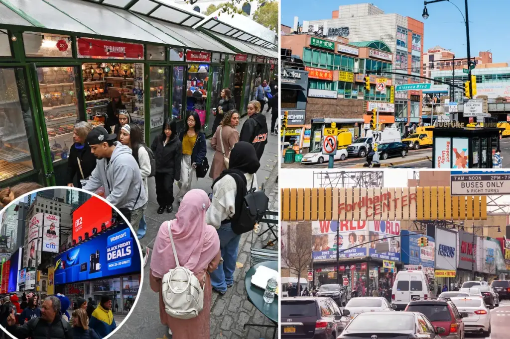 Recent analysis shows where New Yorkers and visitors are gathering for Black Friday shopping, with certain areas experiencing notable growth.