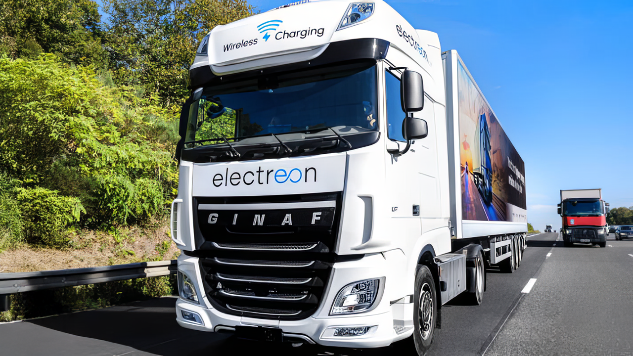 Roads with wireless charging power electric cars while they travel on highways.