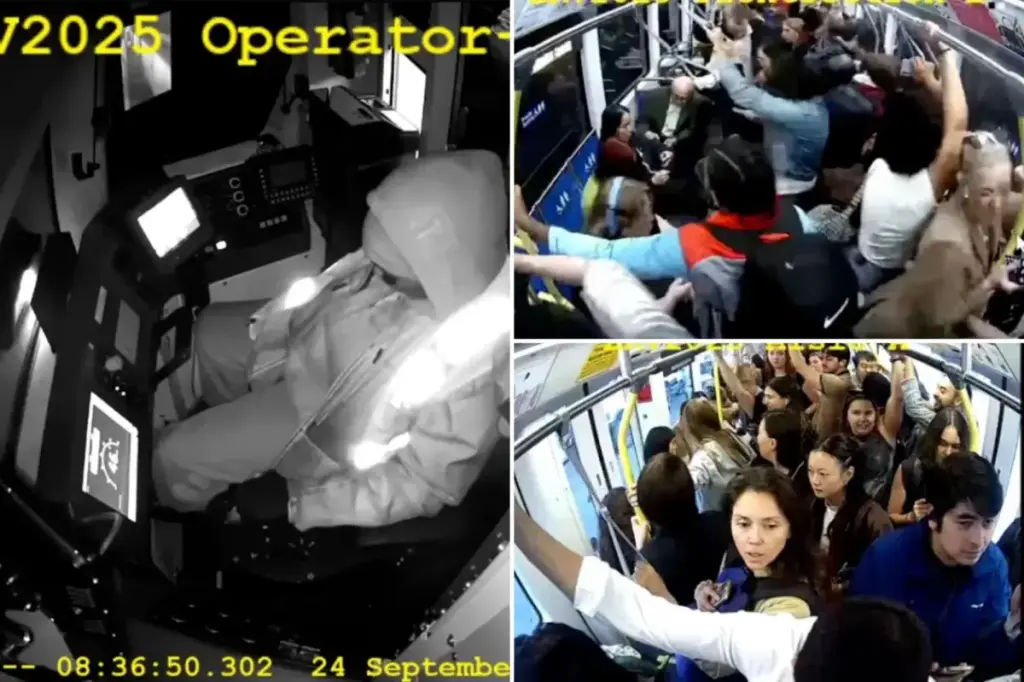 San Francisco train stops, passengers tumble to the ground