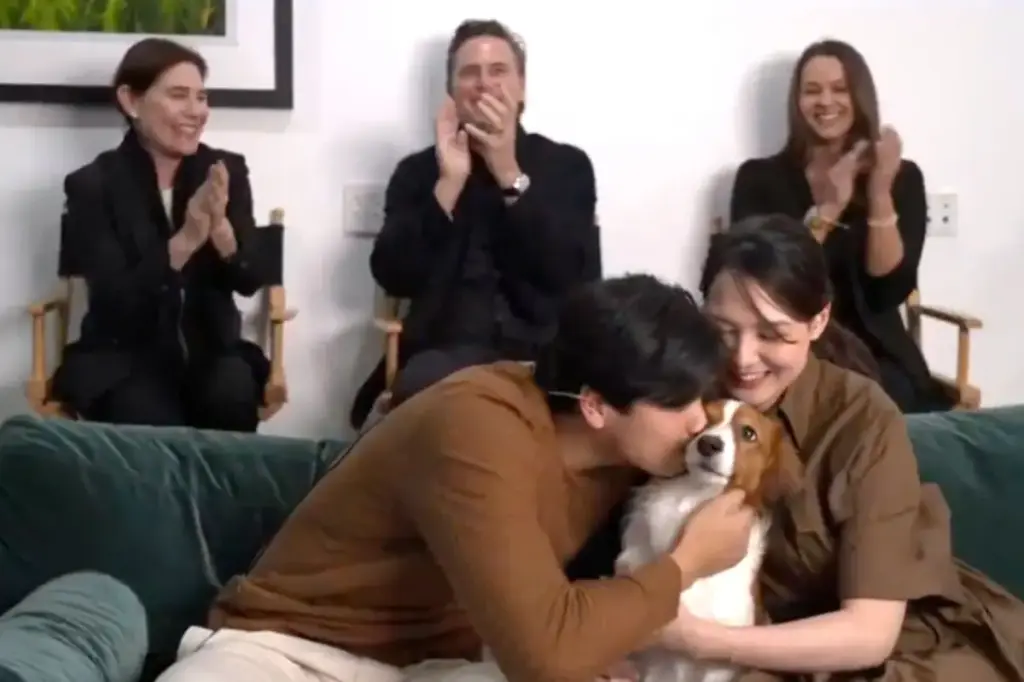 Shohei Ohtani experiences an uncomfortable moment with his wife and dog while receiving the MVP award