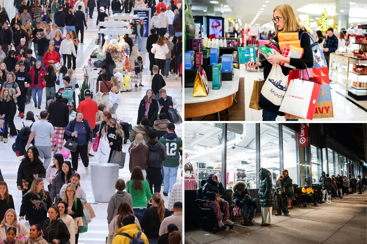 Shoppers hesitant about in-store purchases turn to online deals as Black Friday crowds are thin.