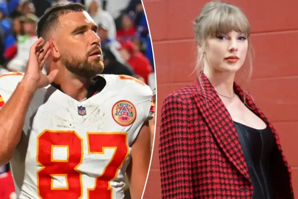 Taylor Swift seems to overlook Travis Kelce after the Chiefs' defeat to the Bills.