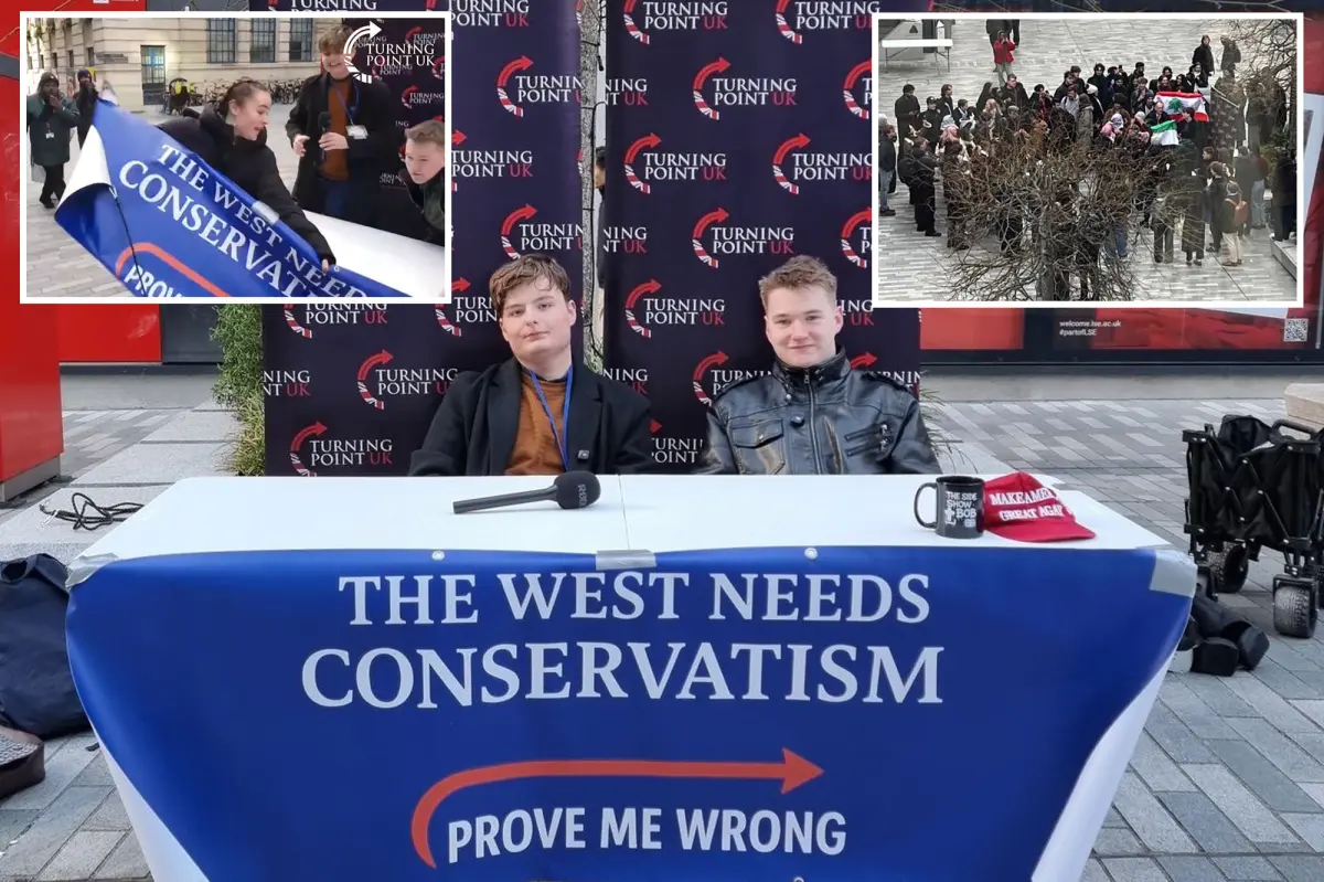 Teen in the UK says people threw urine and glue at him while he was sharing Turning Point message from Charlie Kirk.