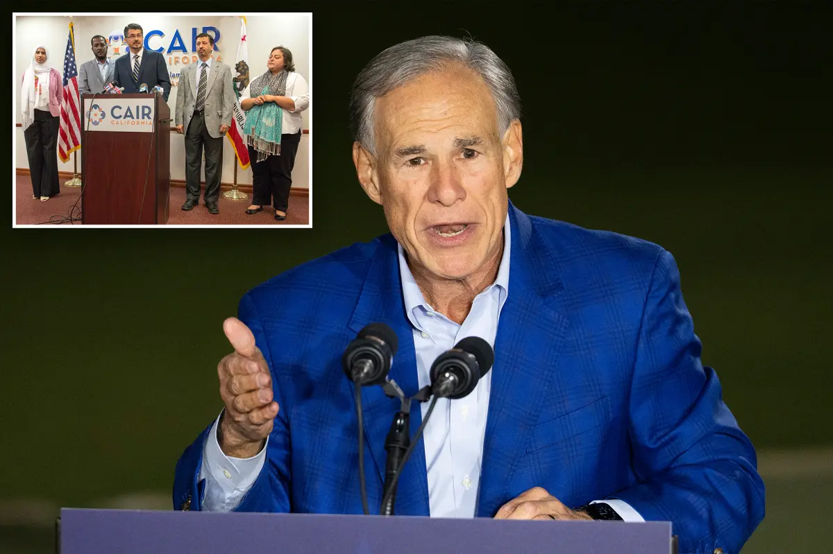 Texas Governor Abbott designates the Muslim organization CAIR as a 'terrorist' group.
