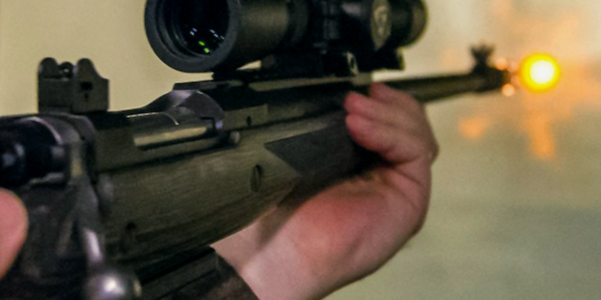 Texas homeowner in their golden years confronts burglar who entered through the back door with a hunting rifle. The outcome is not good for the intruder.