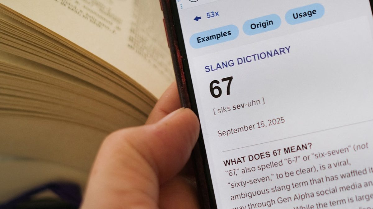 The slang term '6 7' from Gen Alpha has been chosen as Dictionary.com's Word of the Year for 2025.