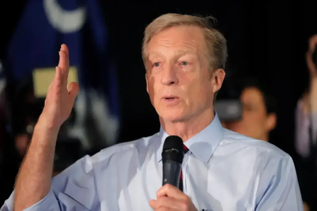 Tom Steyer is campaigning for governor of California as a billionaire appealing to the common person.