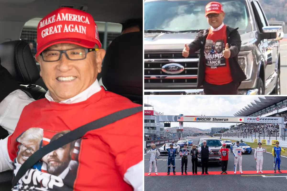 Toyota's CEO wears MAGA hat and Trump-Vance shirt at NASCAR event while announcing $912 million US investment