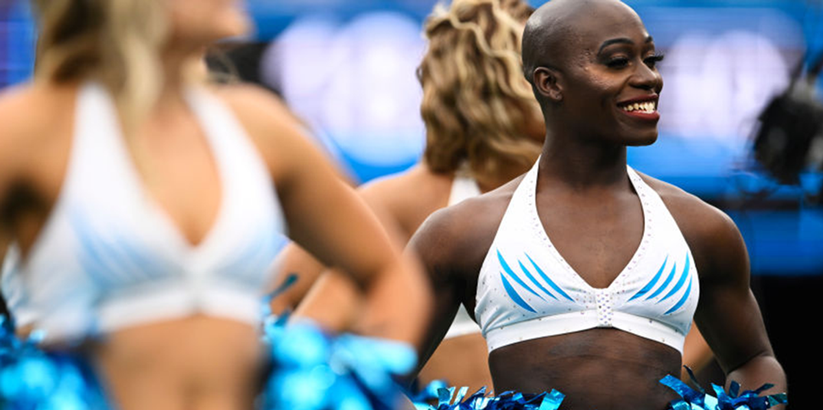 Transgender cheerleader from the Panthers is removed from the team and points fingers at the usual suspects.