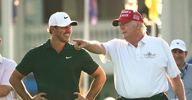 Trump Makes a Chip Shot in Front of Renowned Golfer Brooks Koepka