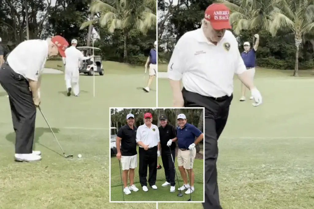 Trump makes a remarkable chip shot in viral video following his recent golf comment about Biden: ‘Winning is always nice’