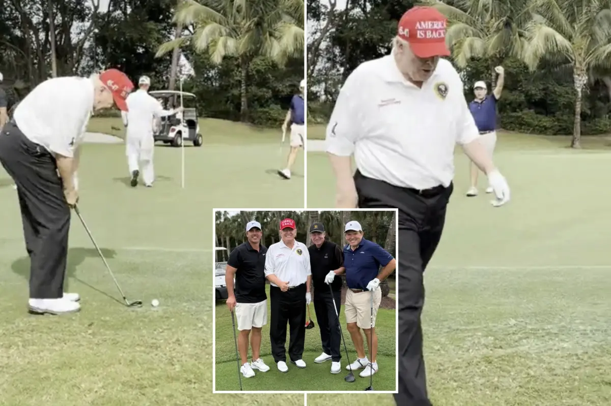 Trump makes a remarkable chip shot in viral video following his recent golf comment about Biden: ‘Winning is always nice’