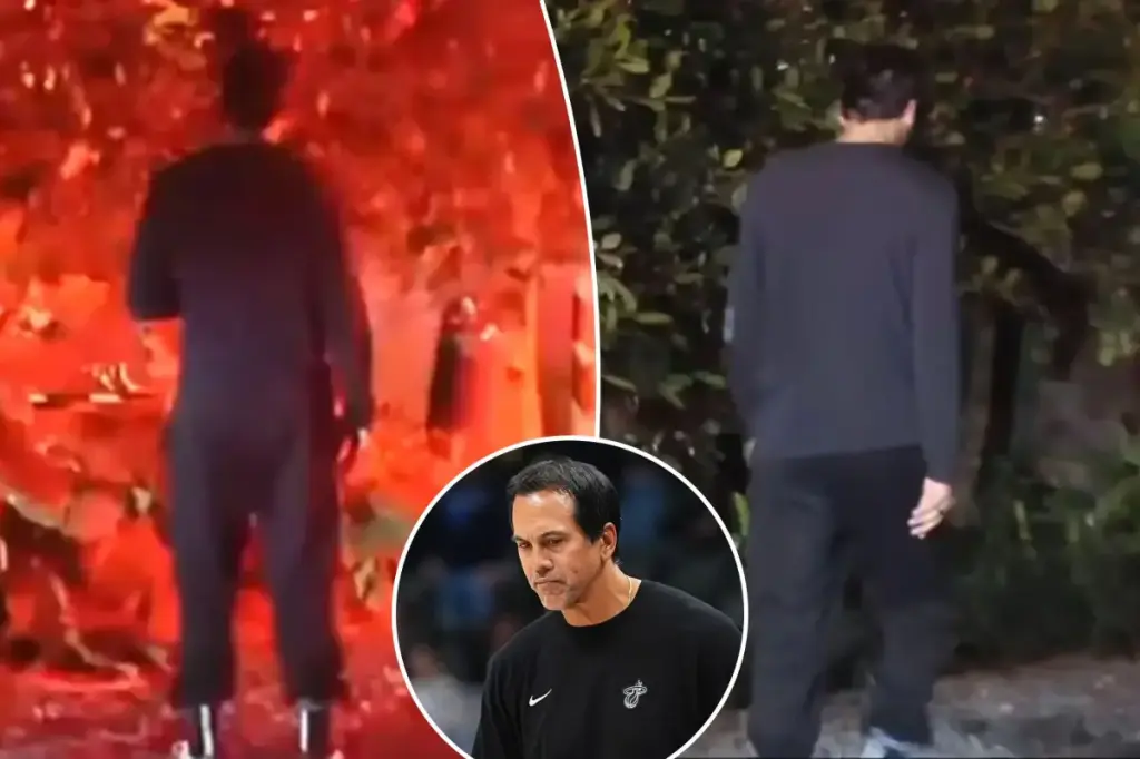 Video captures Erik Spoelstra witnessing his home engulfed in flames during a heartbreaking incident