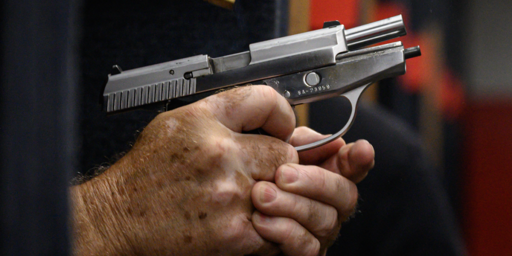 Vietnam veteran states he felt the need to become 'aggressive' and take his firearm when his female tenant began to scream.