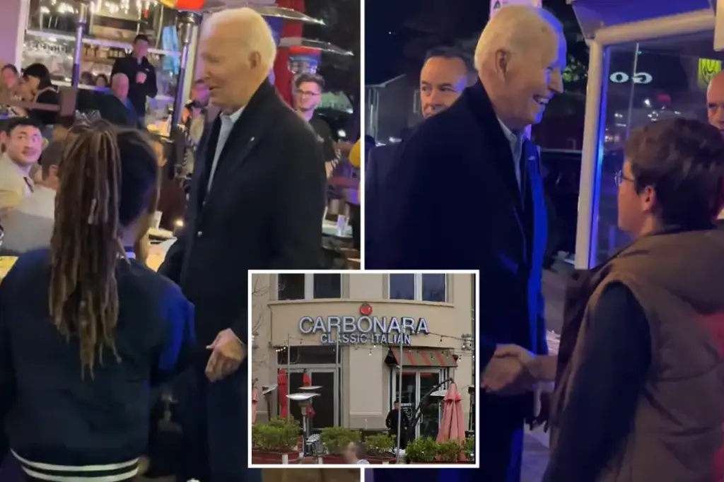 Weak-looking Joe Biden seen eating at a Virginia Italian restaurant before Election Day
