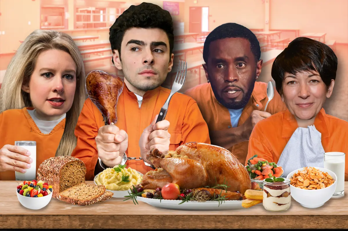 What Luigi Mangione, Sean 'Diddy' Combs, and Ghislaine Maxwell will be eating for Thanksgiving in prison