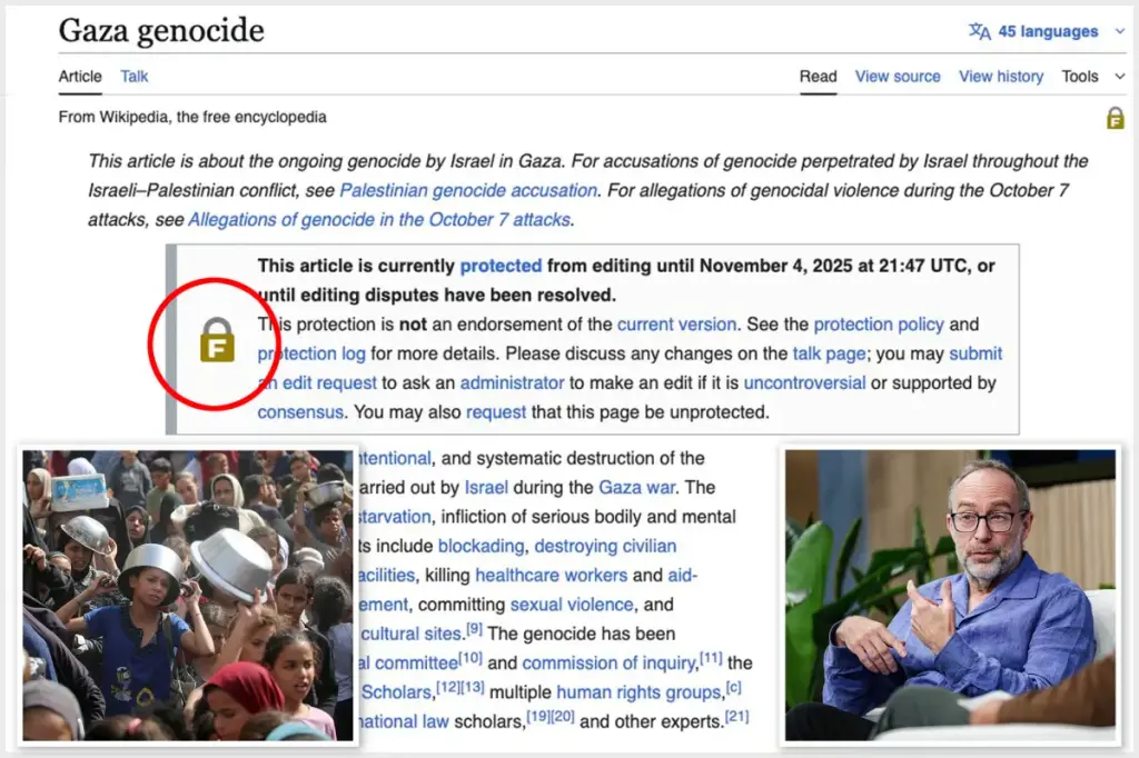Wikipedia co-founder halts edits on 'Gaza genocide' page due to serious anti-Israel allegations