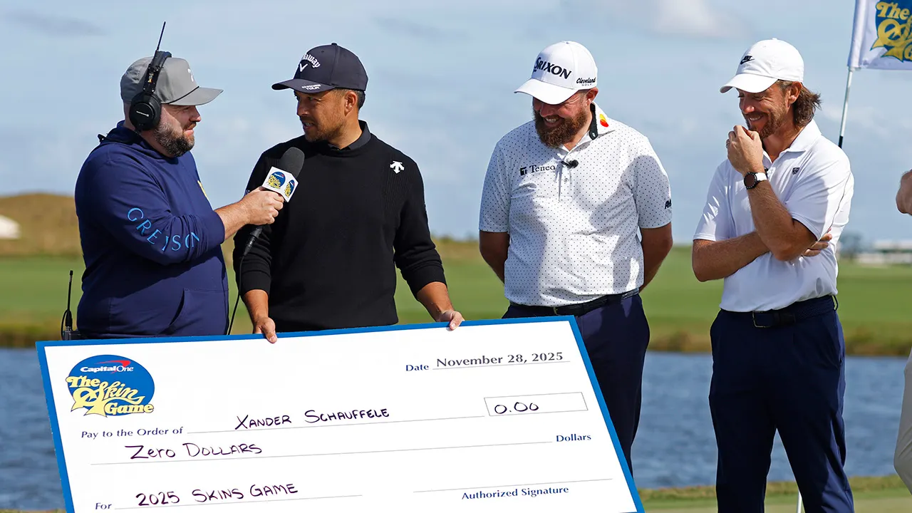 Xander Schauffele receives a $0 payment at the Skins Game