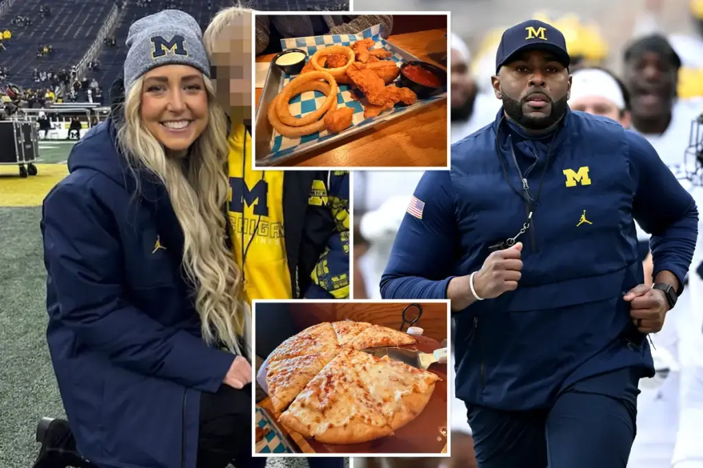 A restaurant in Michigan has menu items named after Sherrone Moore and Paige Shiver.