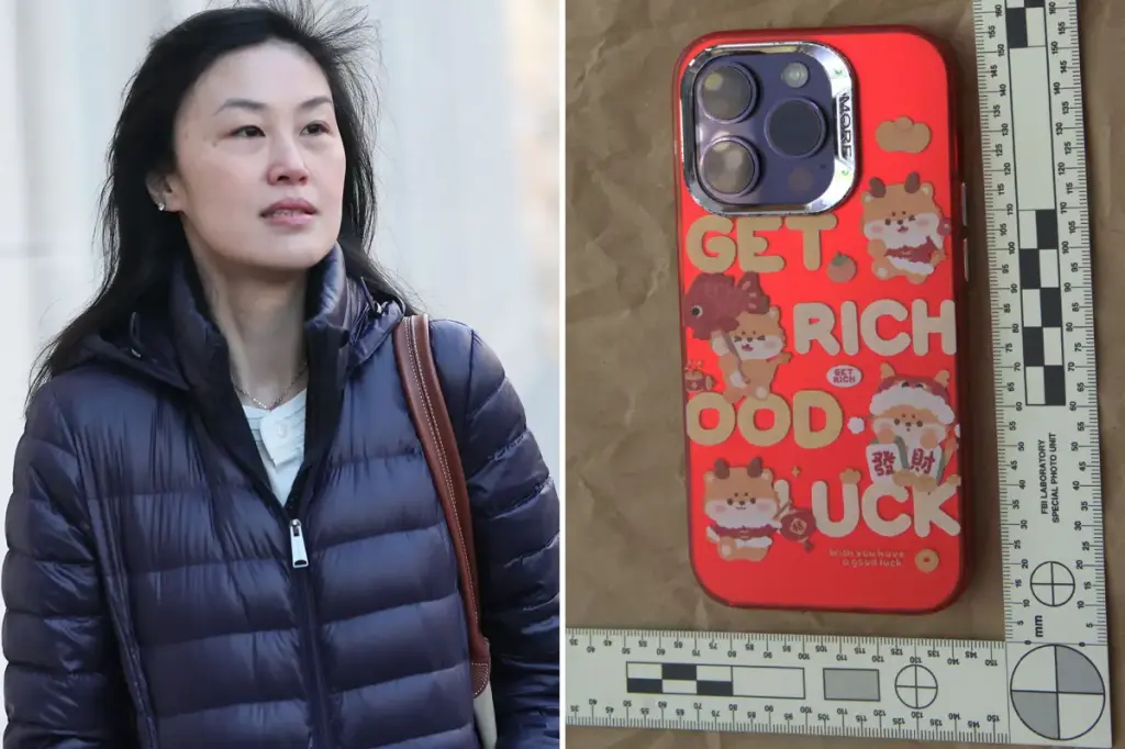 Accused Chinese agent Linda Sun carried a phone case that said 'Get rich, good luck', according to authorities.