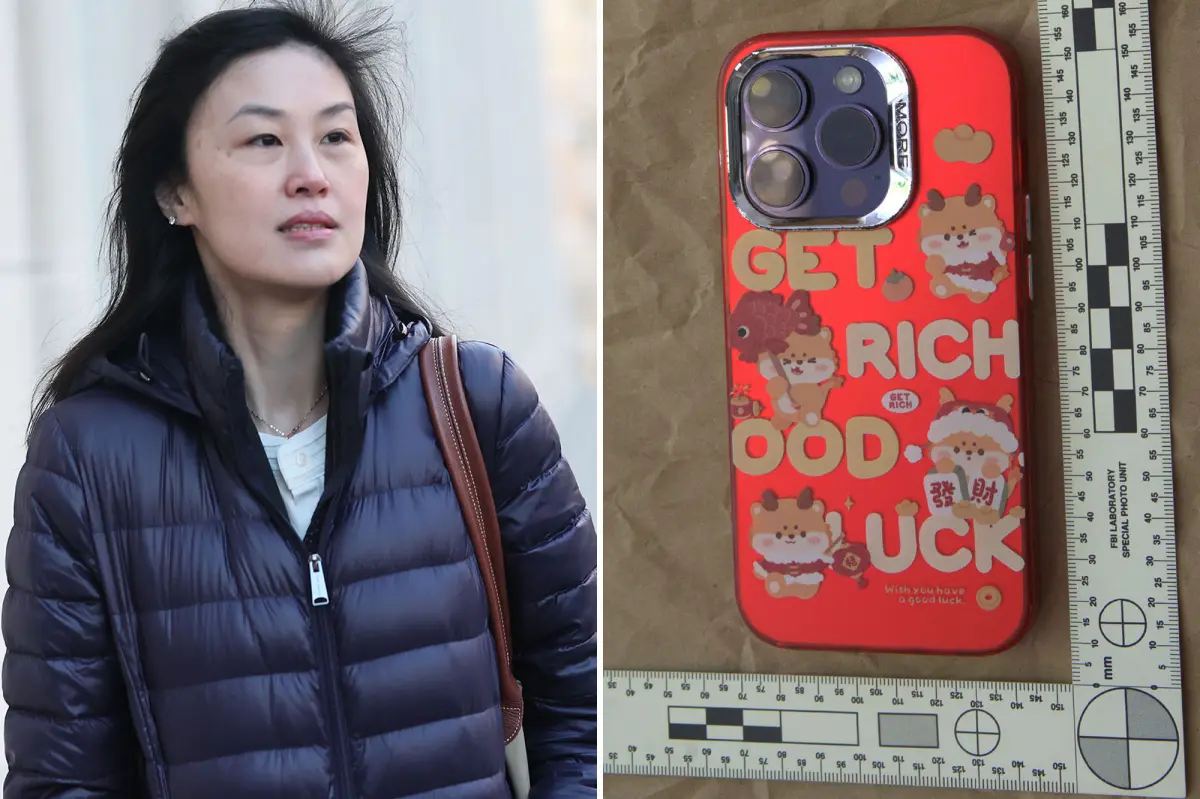 Accused Chinese agent Linda Sun carried a phone case that said 'Get rich, good luck', according to authorities.