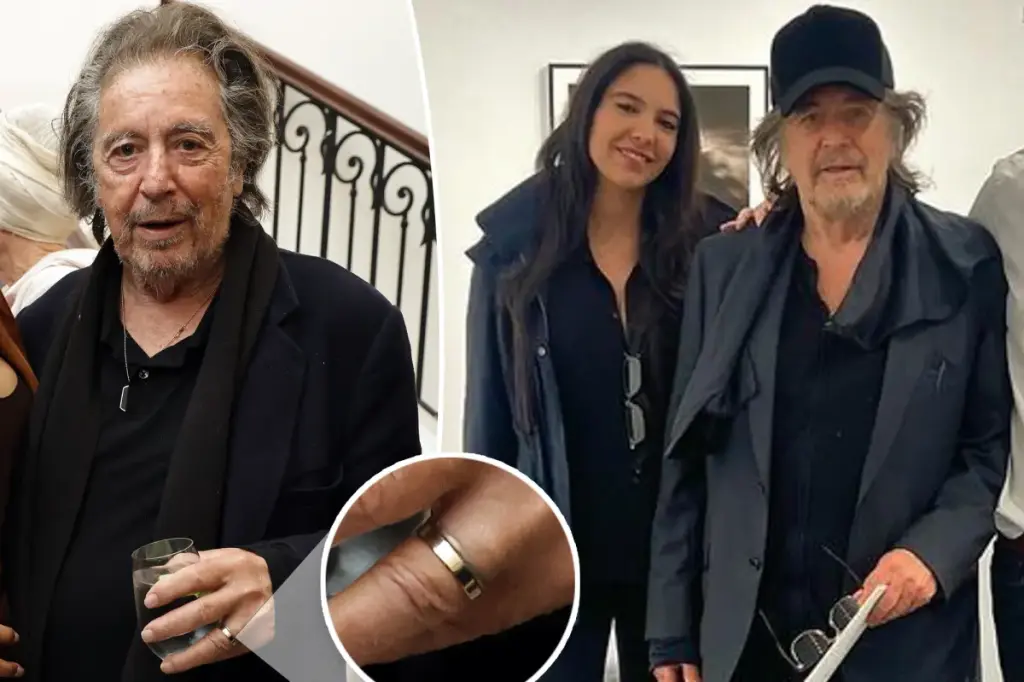 Al Pacino, 85, seen with a gold ring on his finger — but the Hollywood icon is not married.