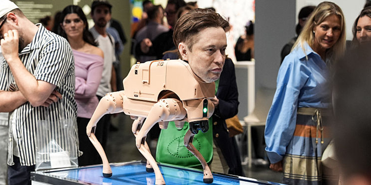 Artist creates robot dogs with heads of Elon Musk and Mark Zuckerberg that produce $100K NFTs