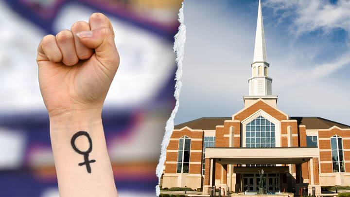 Author argues that feminism competes with Christianity as a non-religious belief system
