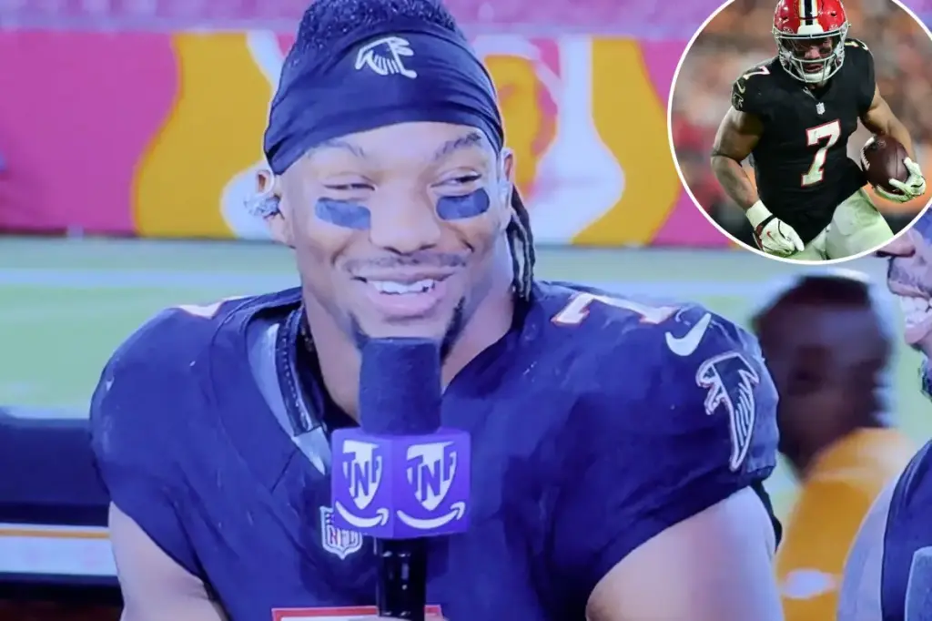 Bijan Robinson uses a homophobic term during postgame interview following Falcons' win over Buccaneers