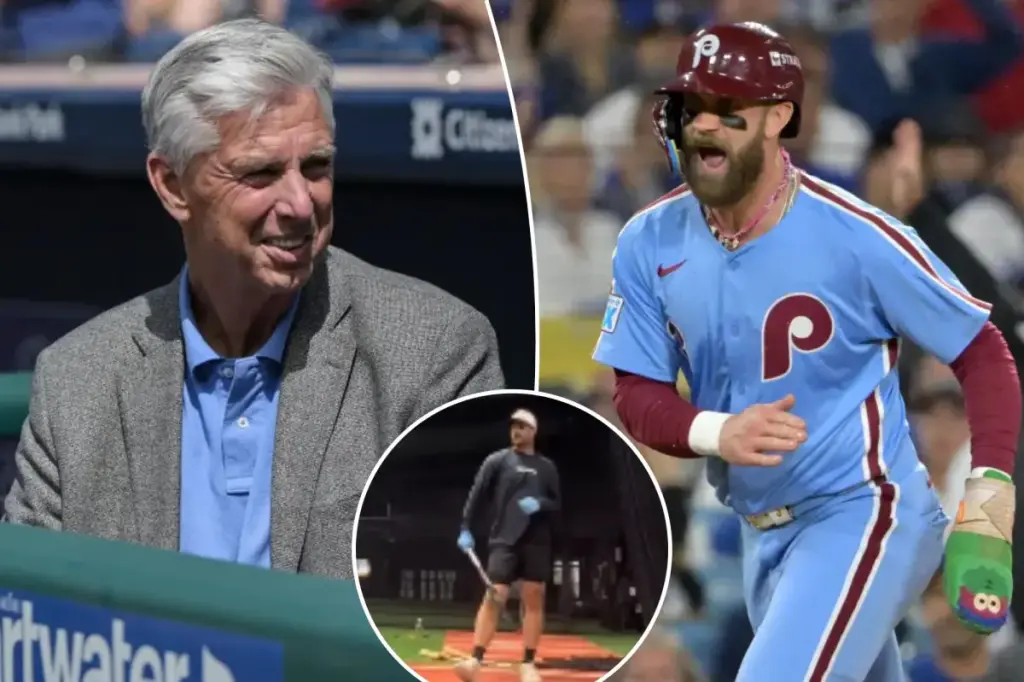 Bryce Harper of the Phillies seems to take a jab at Dave Dombrowski with his shirt