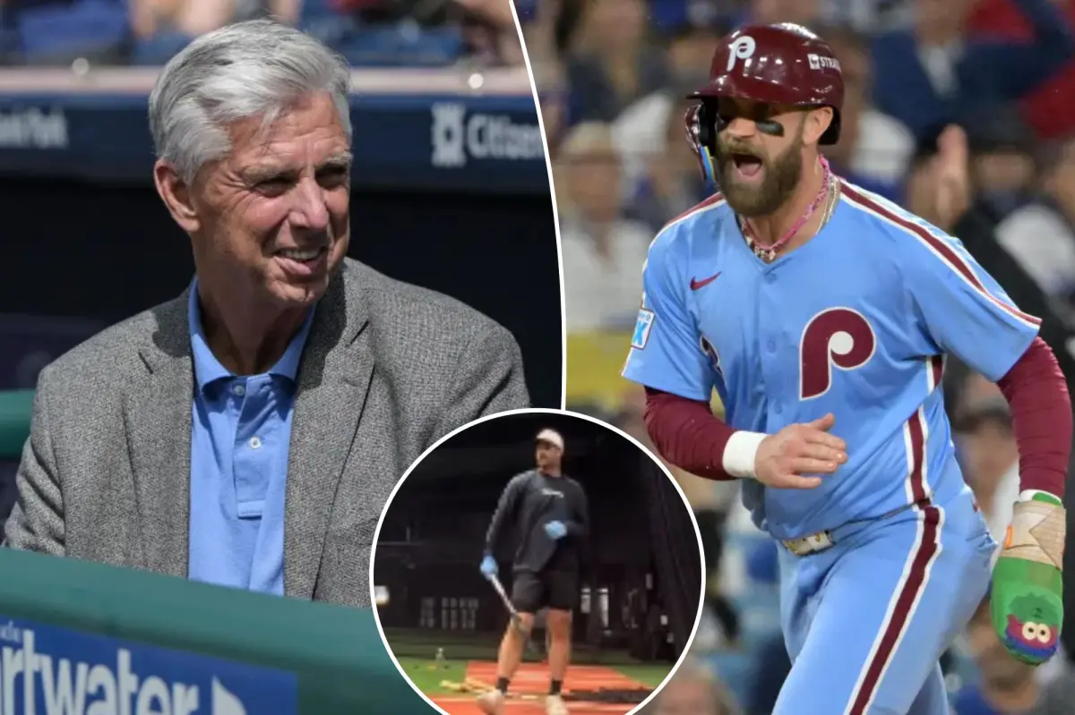 Bryce Harper of the Phillies seems to take a jab at Dave Dombrowski with his shirt