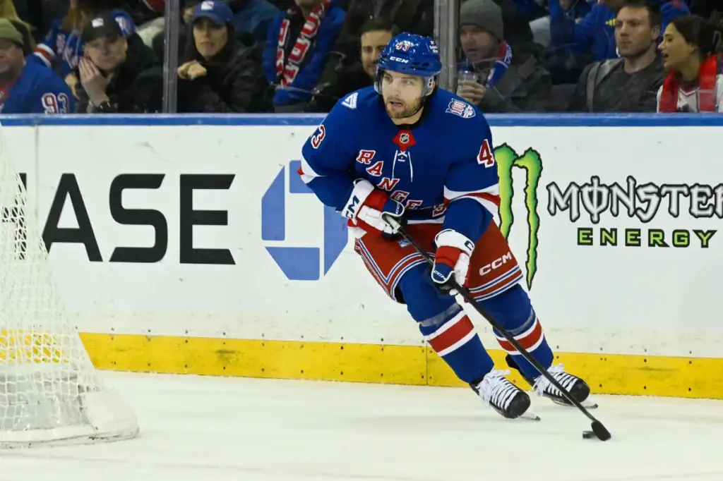 Conor Sheary returns to Rangers lineup following Adam Edstrom's injury, replacing a highly regarded prospect.