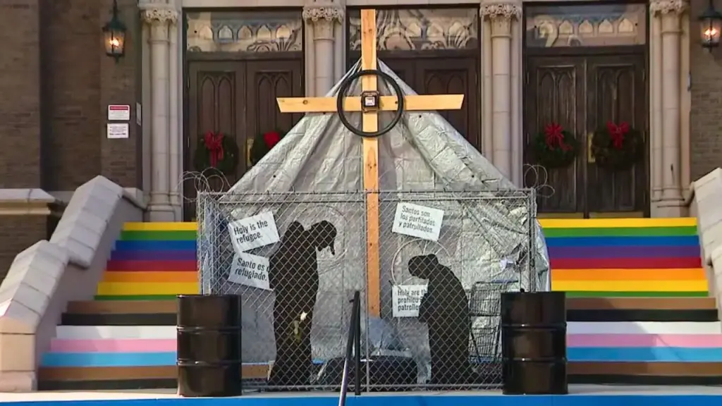 Dallas church ignites discussion with nativity scene featuring caged immigrants