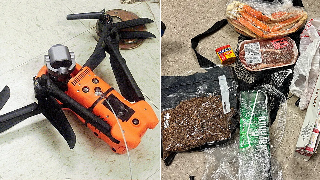 Drone delivery of steak, crab legs, and seasoning stopped at South Carolina prison