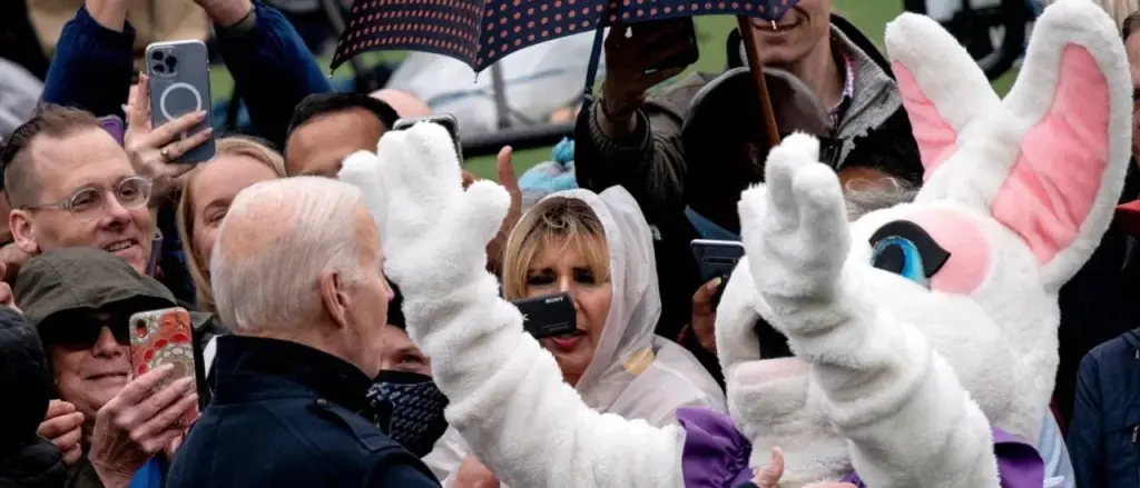 Easter Bunny Who Took Joe Biden from Reporters Faces Criticism for Questioning Trump’s Age